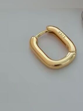 14k Gold-plated S925  Hoop Earring - Sleek Women's Jewelry